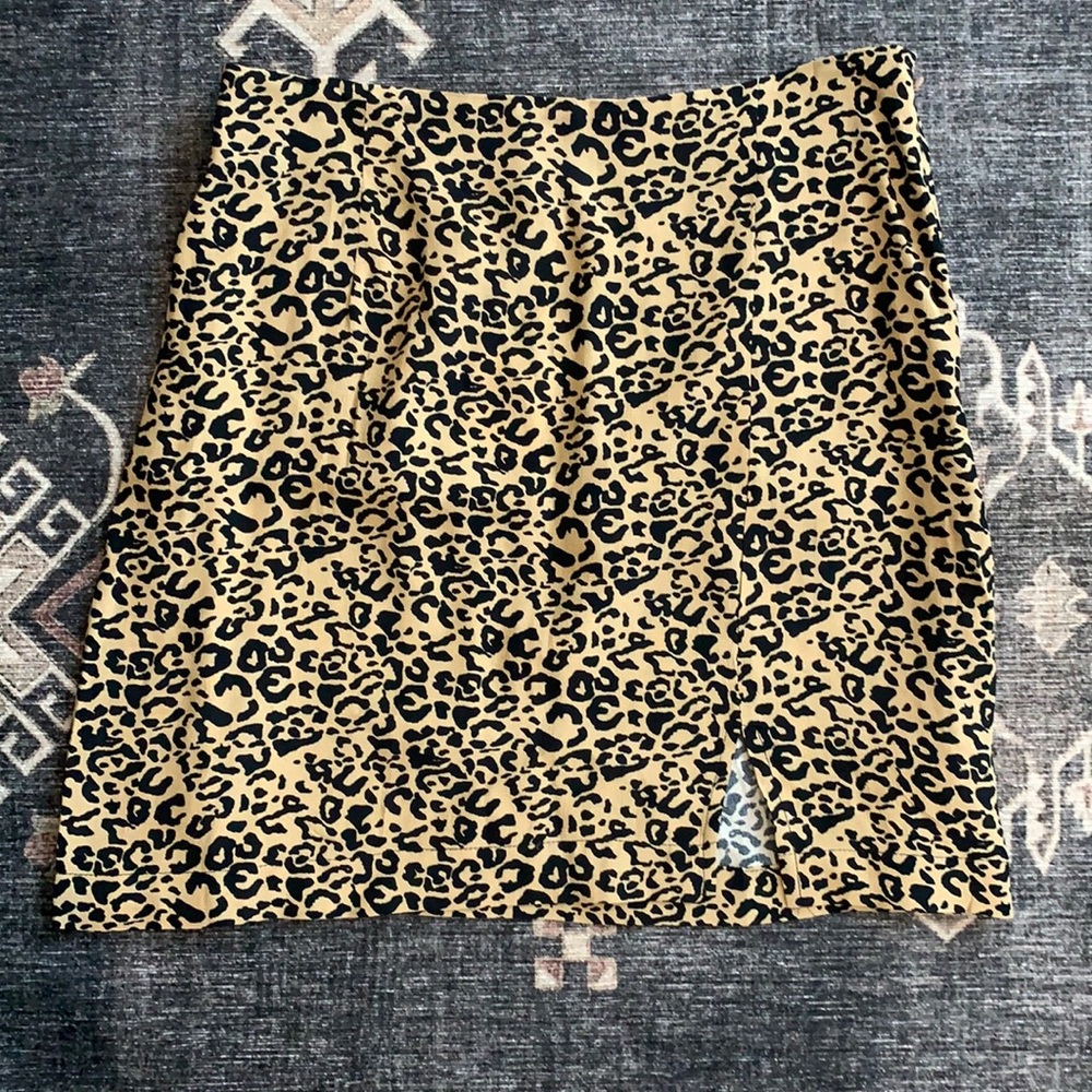 Free People leopard mini skirt